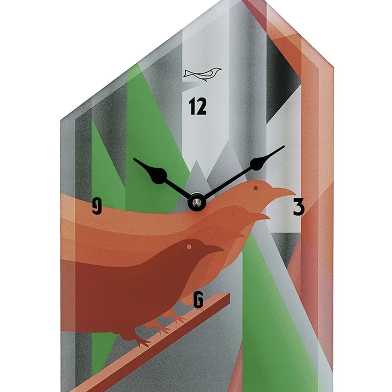 AMS W7493 Wanduhr Rot • Quarz-Pendelwerk mit Melodie • Manuelle Nachtabschaltung