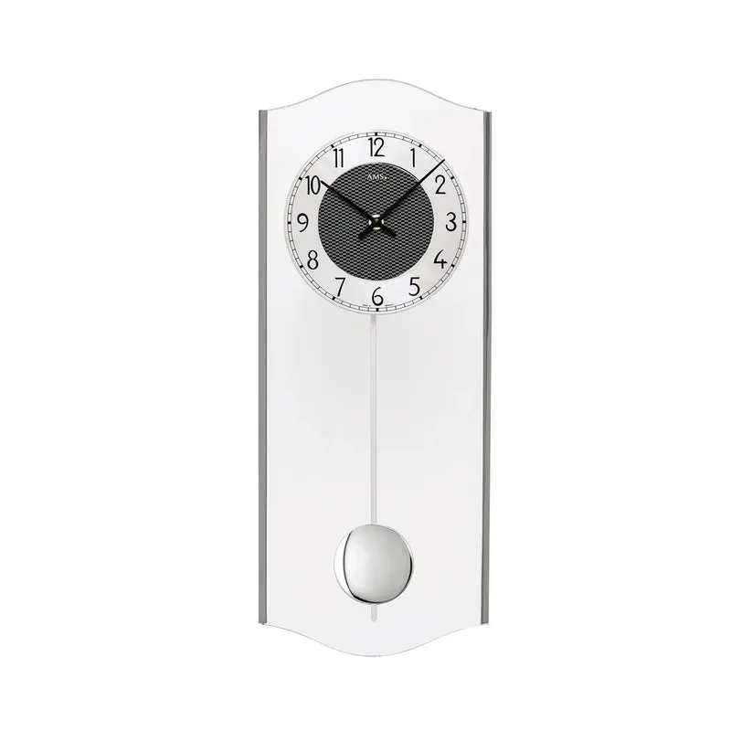 AMS W7480 Wanduhr Anthrazit • Quarz-Pendelwerk • Mineralglas