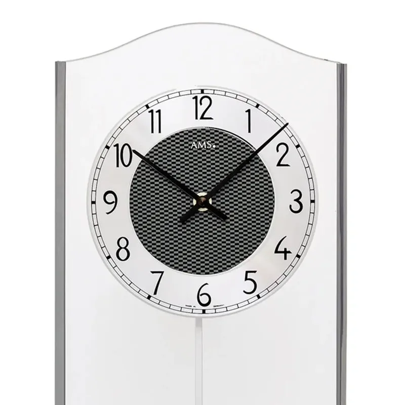 AMS W7480 Wanduhr Anthrazit • Quarz-Pendelwerk • Mineralglas