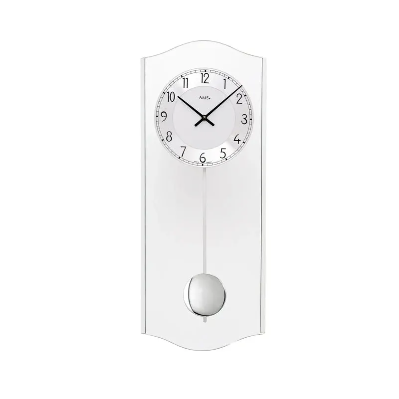 AMS W7478 Wanduhr Chrom • Quarz-Pendelwerk • Mineralglas