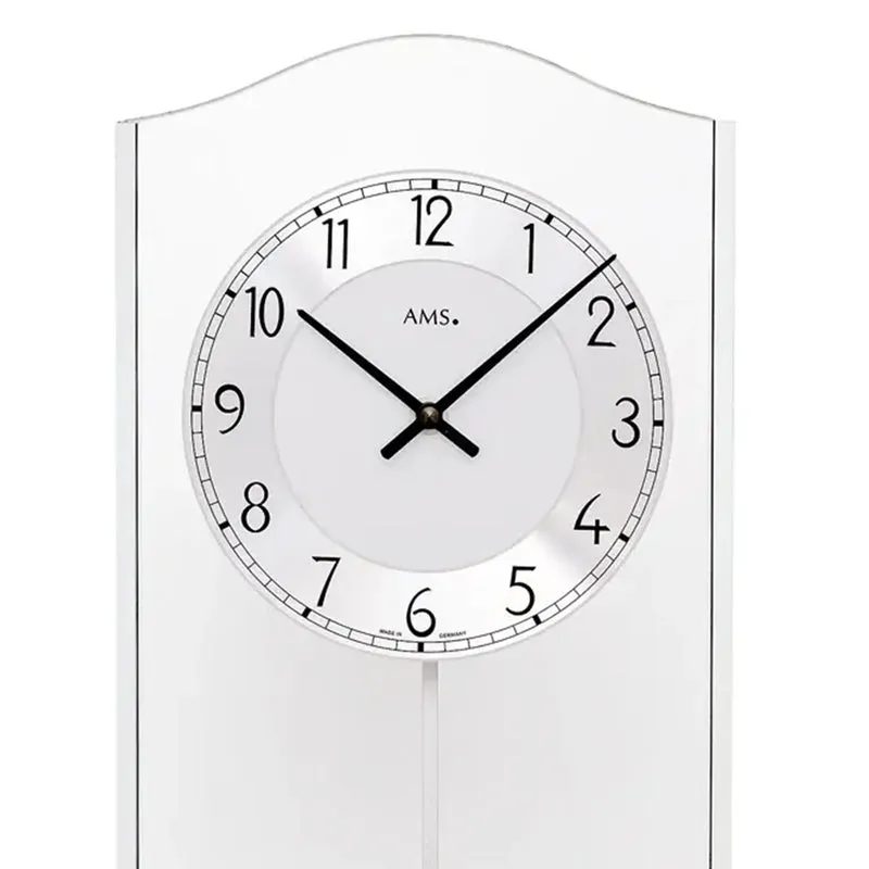 AMS W7478 Wanduhr Chrom • Quarz-Pendelwerk • Mineralglas