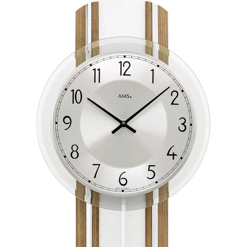 AMS W7475 Wanduhr Eiche • Quarz-Pendelwerk • Mineralglas