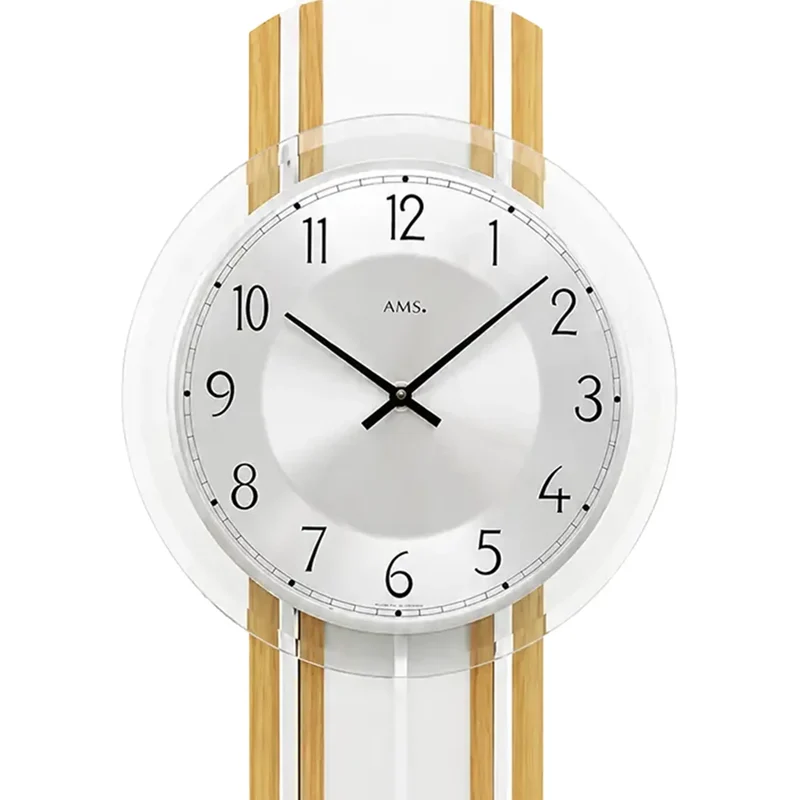AMS W7473 Wanduhr Buche • Quarz-Pendelwerk • Mineralglas