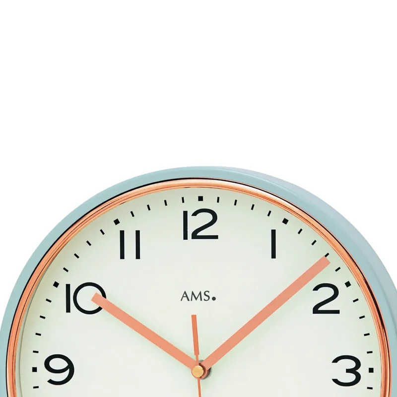 AMS F5509 Wanduhr Gold • Funkwerk • Mineralglas