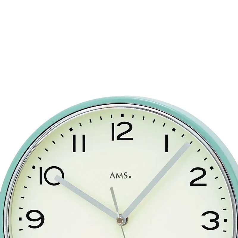 AMS F5508 Wanduhr Silber • Funkwerk • Mineralglas