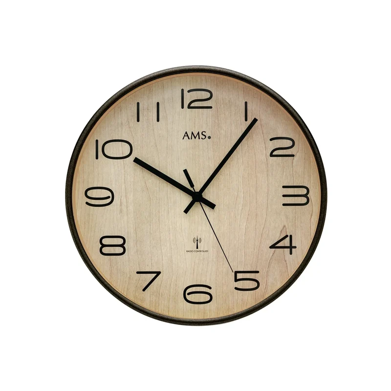 AMS F5502 Wanduhr Anthrazit • Funkwerk • Mineralglas