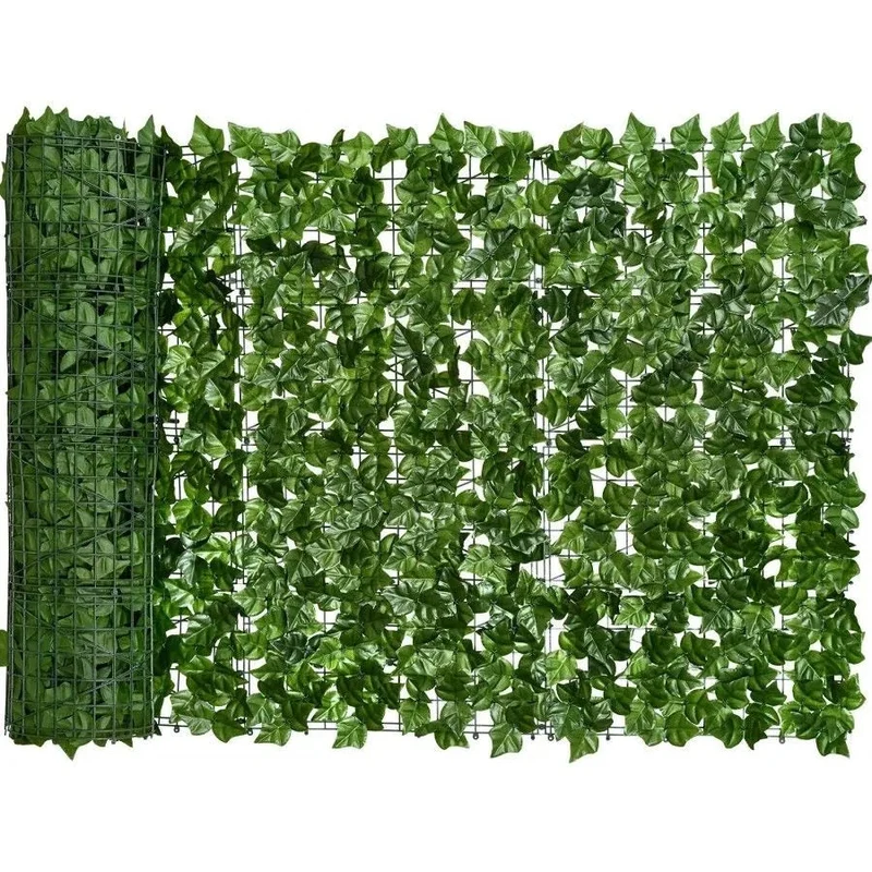 Kunstklimop Haag Uitschuifbare Tuinafscheiding Privacy Scherm Groen Bladerdek Flexibel 300x50cm | Sansoti