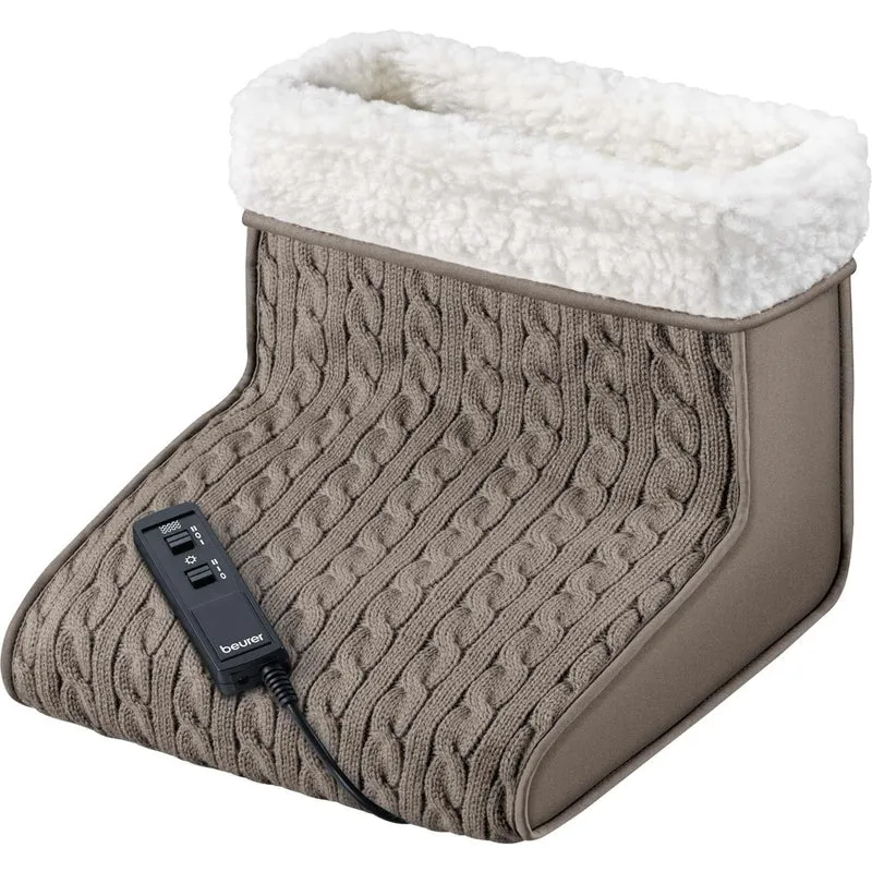 Beurer FWM 45 Fußwärmer mit Massagefunktion im Stricklook Taupe