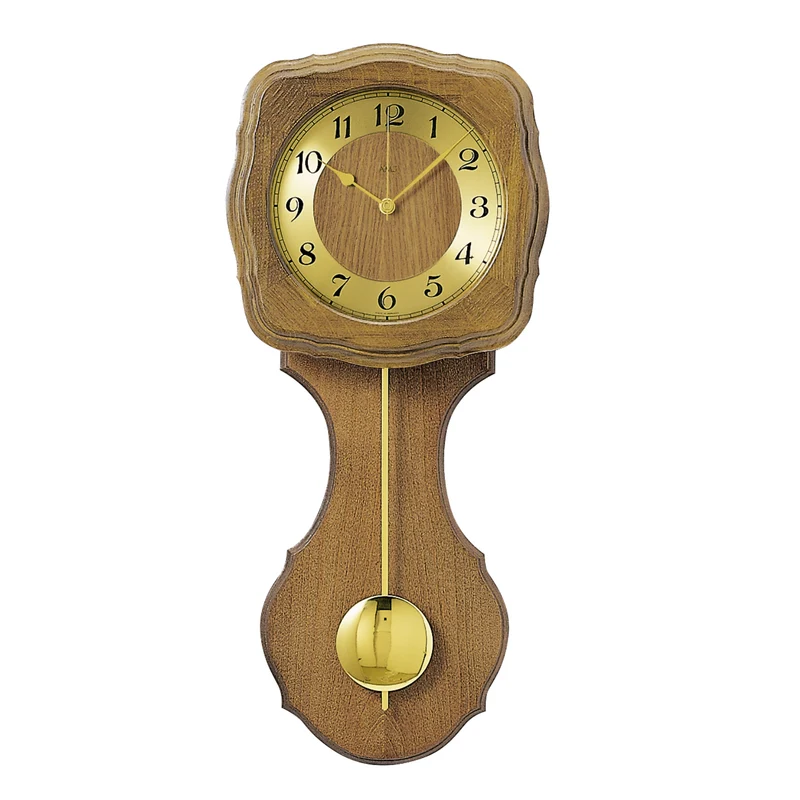 AMS Pendeluhr F5162/4Q Wanduhr Eiche • Westminster/BimBam Schlag • Quarz-Pendelwerk