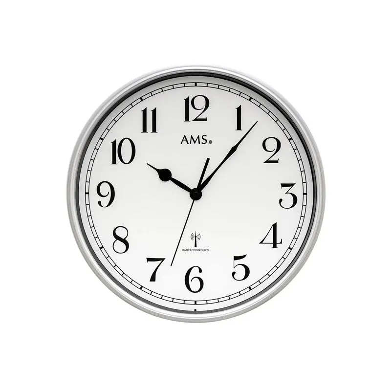 AMS Funk-Wanduhr F5610 Wanduhr Hell • Funkwerk • Mineralglas bedruckt