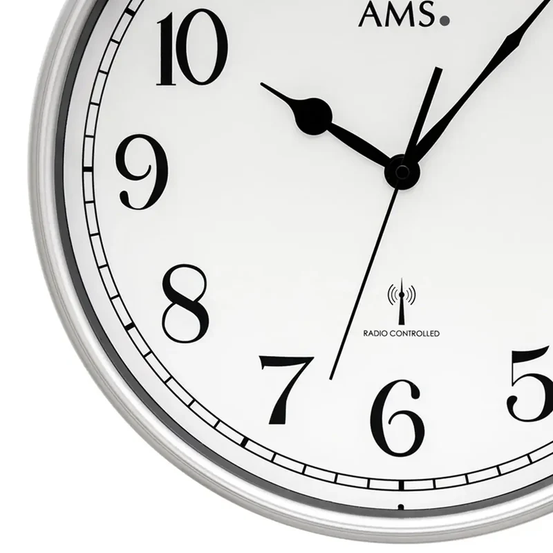 AMS Funk-Wanduhr F5610 Wanduhr Hell • Funkwerk • Mineralglas bedruckt