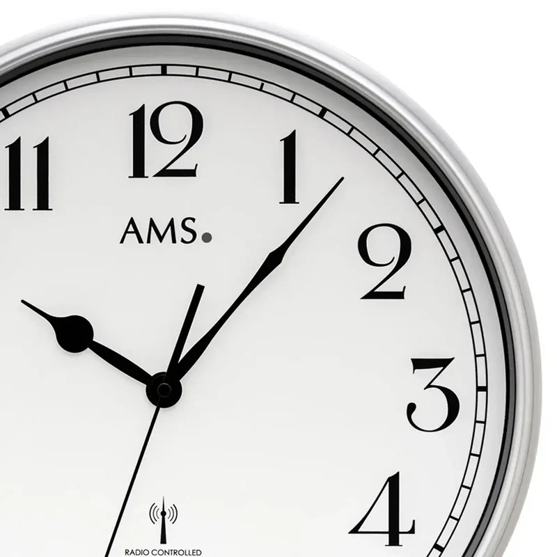 AMS Funk-Wanduhr F5610 Wanduhr Hell • Funkwerk • Mineralglas bedruckt