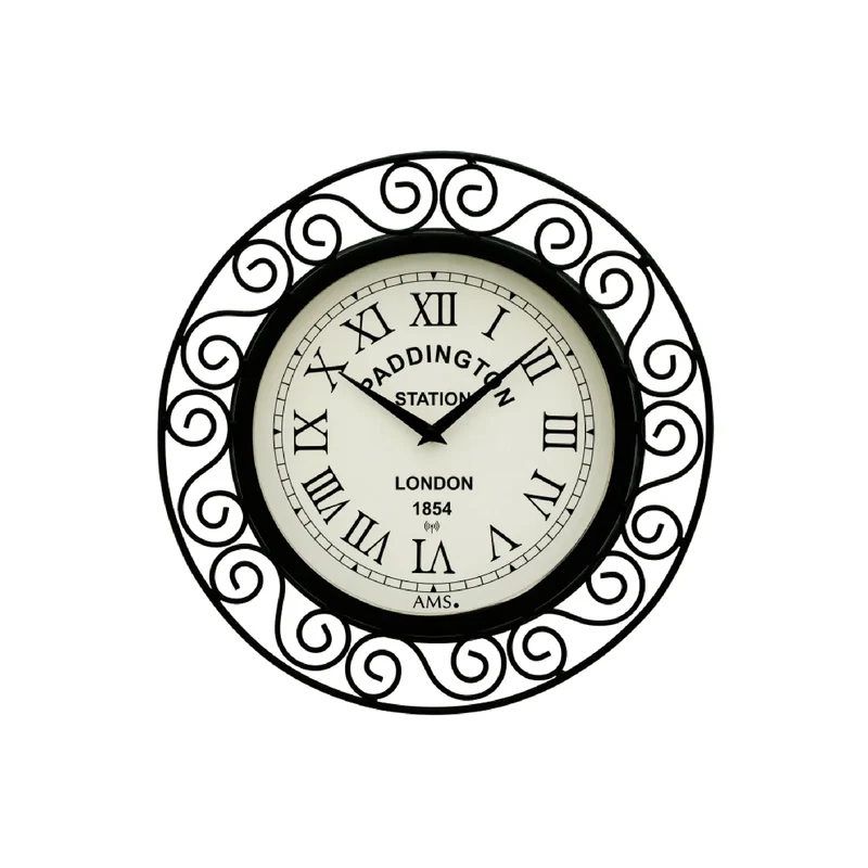 AMS Funk-Wanduhr F5589 Wanduhr Metall • Funkwerk • Outdoor geeignet