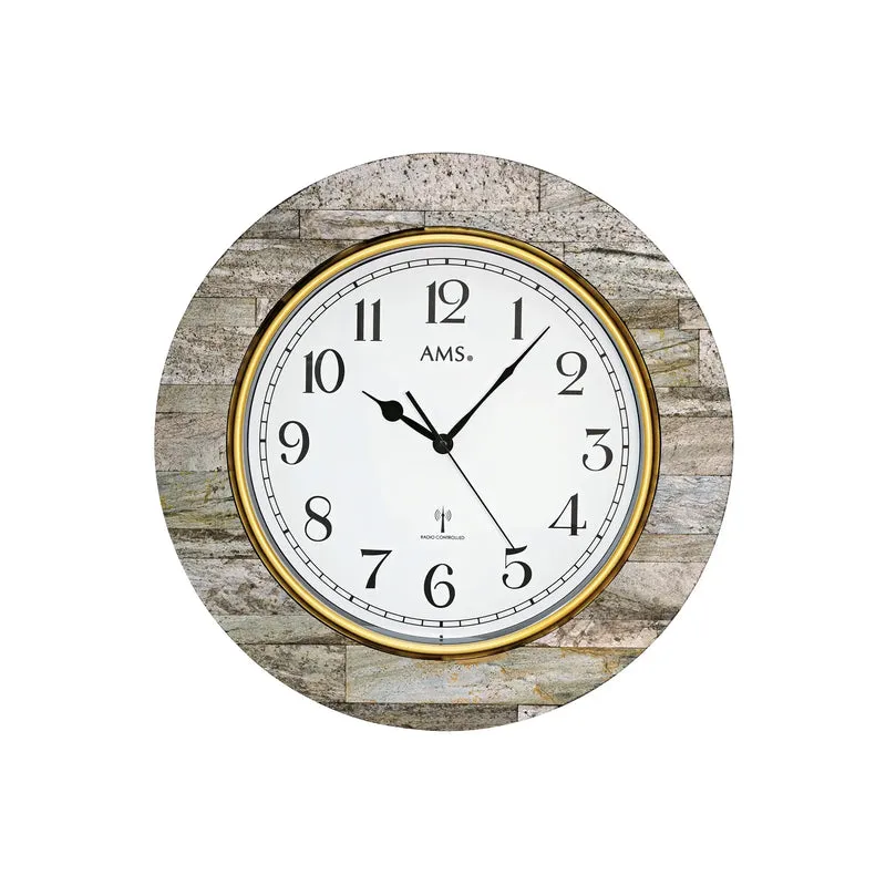 AMS F5569 Wanduhr Anthrazit • Funkwerk • Mineralglas