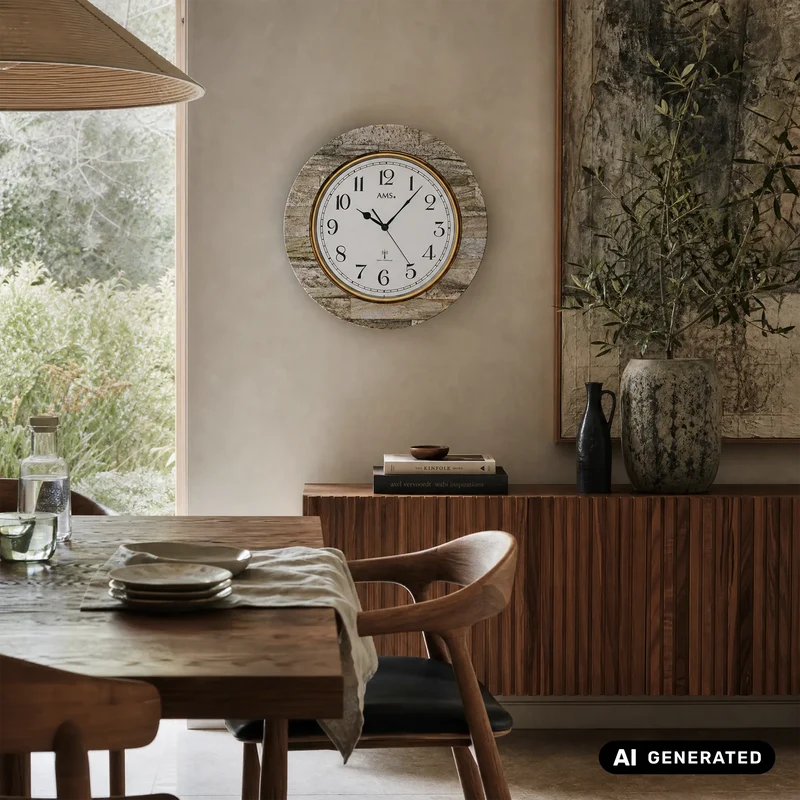 AMS F5569 Wanduhr Anthrazit • Funkwerk • Mineralglas