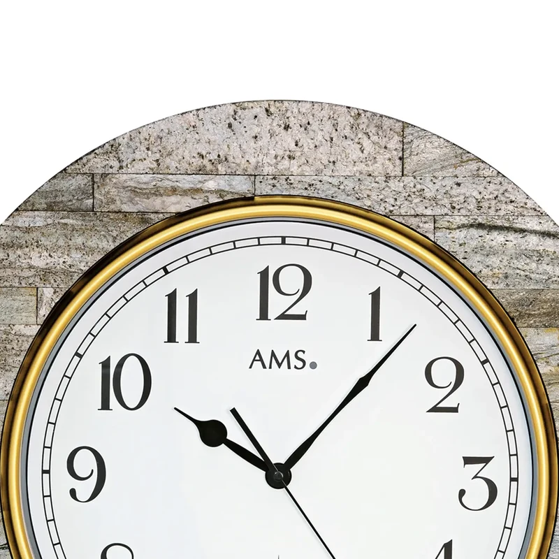 AMS F5569 Wanduhr Anthrazit • Funkwerk • Mineralglas