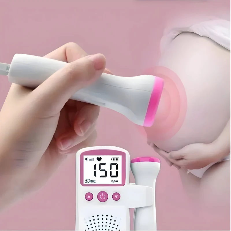 Baby Hartslagmeter voor Zwangerschap – Foetale Doppler Monitor met LCD Scherm en Ingebouwde Luidspreker voor Thuisgebruik | Sansoti