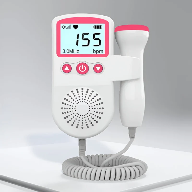 Baby Hartslagmeter voor Zwangerschap – Foetale Doppler Monitor met LCD Scherm en Ingebouwde Luidspreker voor Thuisgebruik | Sansoti