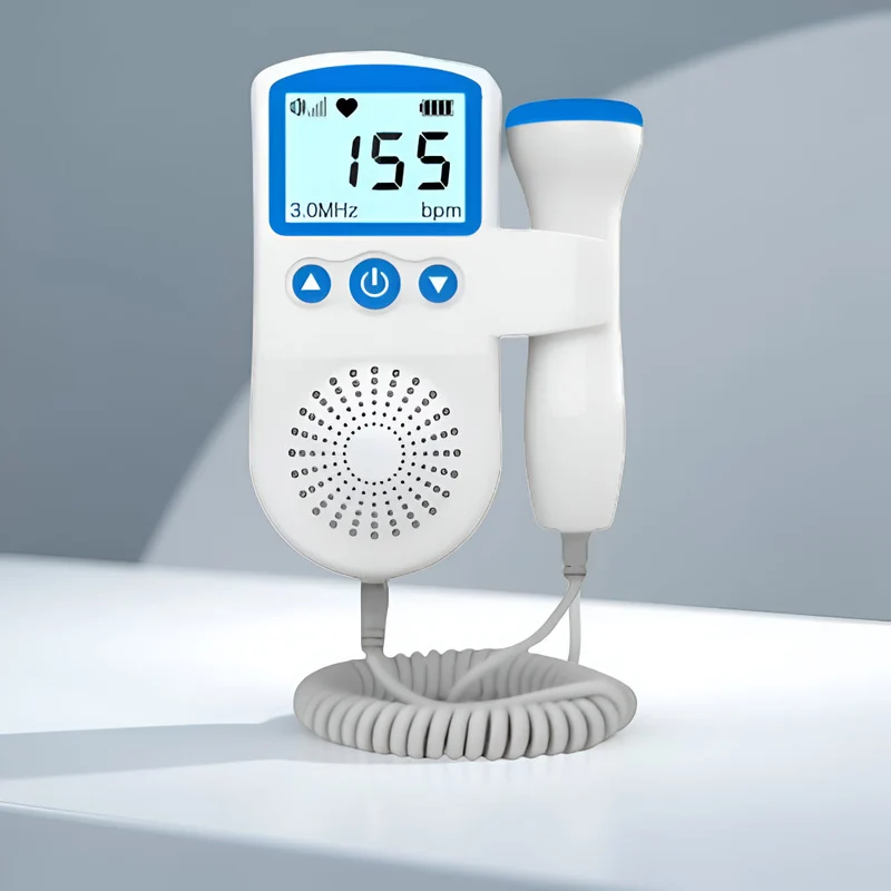 Baby Hartslagmeter voor Zwangerschap – Foetale Doppler Monitor met LCD Scherm en Ingebouwde Luidspreker voor Thuisgebruik | Sansoti