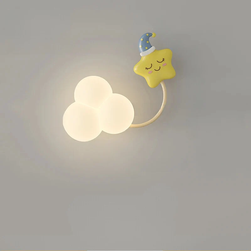 Kinderkamer Wandlamp met Sterren, Regenboog en Vliegtuig – Creatieve LED Verlichting voor Babykamer en Speelkamer | Sansoti