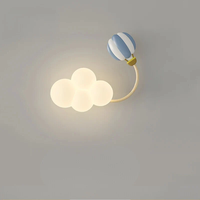 Kinderkamer Wandlamp met Sterren, Regenboog en Vliegtuig – Creatieve LED Verlichting voor Babykamer en Speelkamer | Sansoti