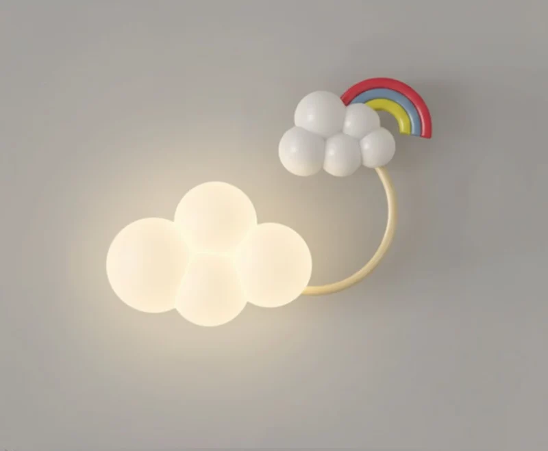 Kinderkamer Wandlamp met Sterren, Regenboog en Vliegtuig – Creatieve LED Verlichting voor Babykamer en Speelkamer | Sansoti