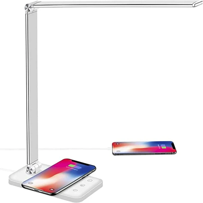 LED Bureaulamp met USB-Oplaadpoort – 5 Lichtstanden en Dimbaar – Flexibele Arm – Oogvriendelijke Verlichting | Sansoti