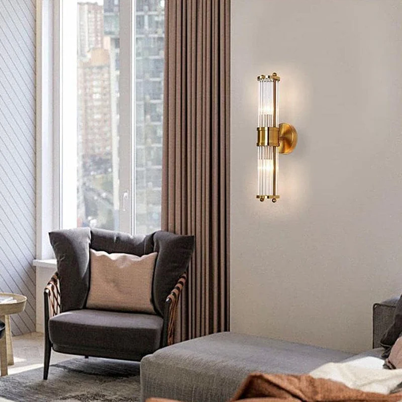 Gouden Wandlamp met Glazen Kap Ø9cm – Luxe Badkamerverlichting Klassiek Design voor Spiegel Hal Ganglamp IP44 E27 Fitting Modern & Tijdloos | Sansoti