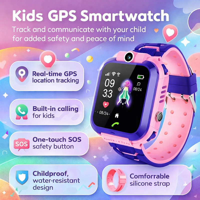 GPS Smartwatch voor Kinderen met Telefoon & SOS-Functie – Veilig & Verbonden | Sansoti