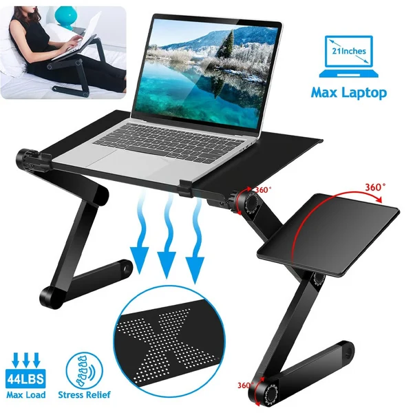 360° Draaibare Ergonomische Laptopstandaard met Verstelbare Hoogte en Kantelhoek voor Thuiswerken | Sansoti