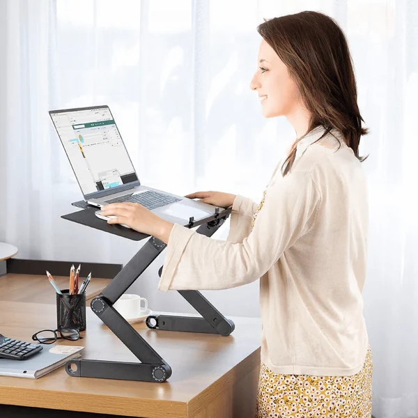 360° Draaibare Ergonomische Laptopstandaard met Verstelbare Hoogte en Kantelhoek voor Thuiswerken | Sansoti
