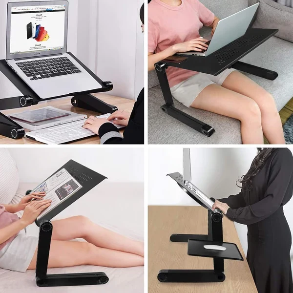 360° Draaibare Ergonomische Laptopstandaard met Verstelbare Hoogte en Kantelhoek voor Thuiswerken | Sansoti