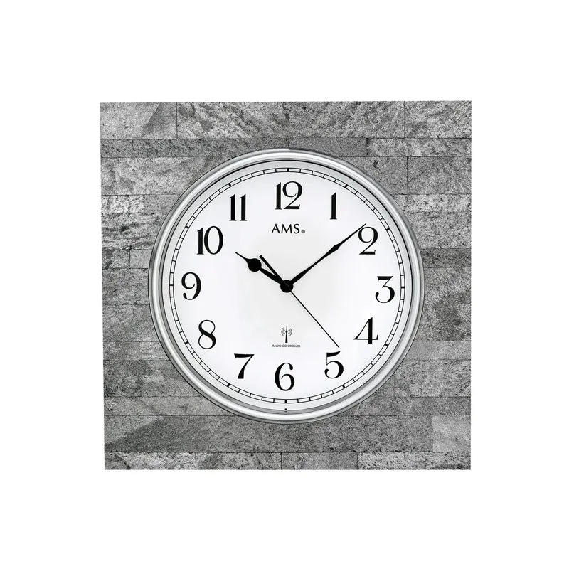 AMS F5568 Wanduhr Anthrazit • Funkwerk • Mineralglas
