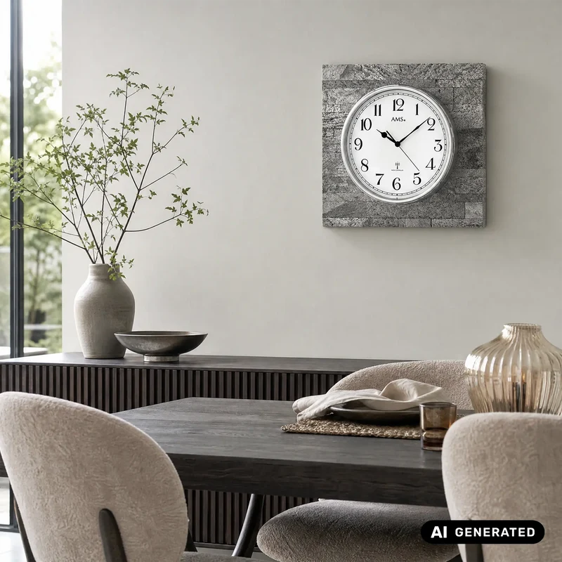 AMS F5568 Wanduhr Anthrazit • Funkwerk • Mineralglas