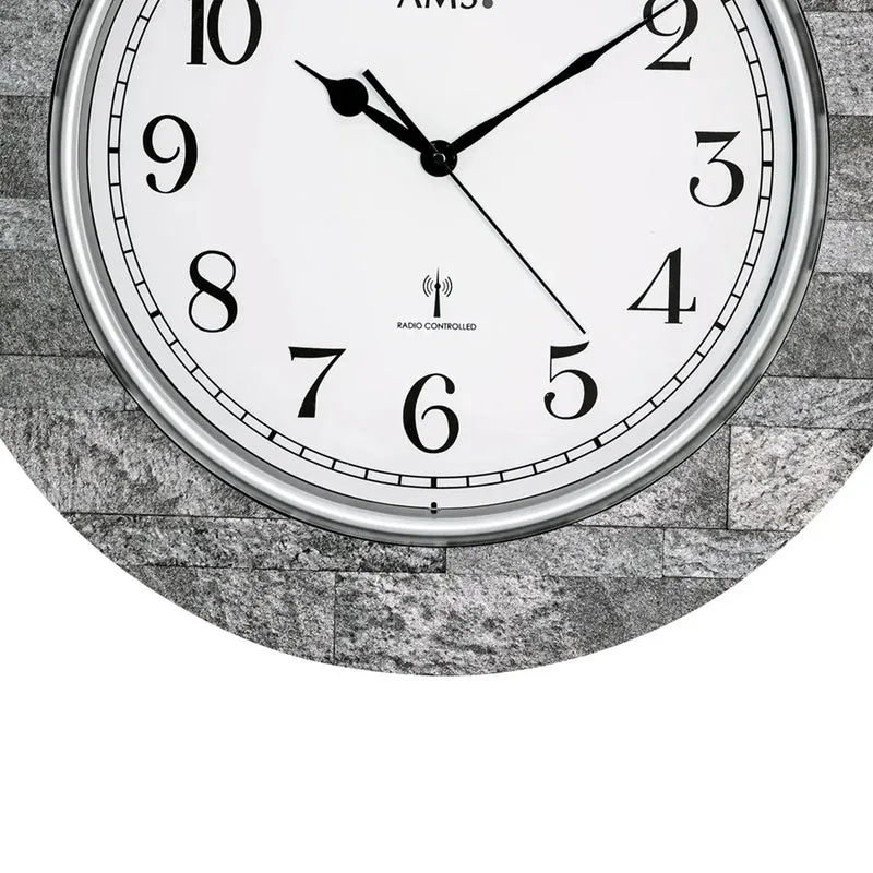 AMS F5570 Wanduhr Anthrazit • Funkwerk • Mineralglas