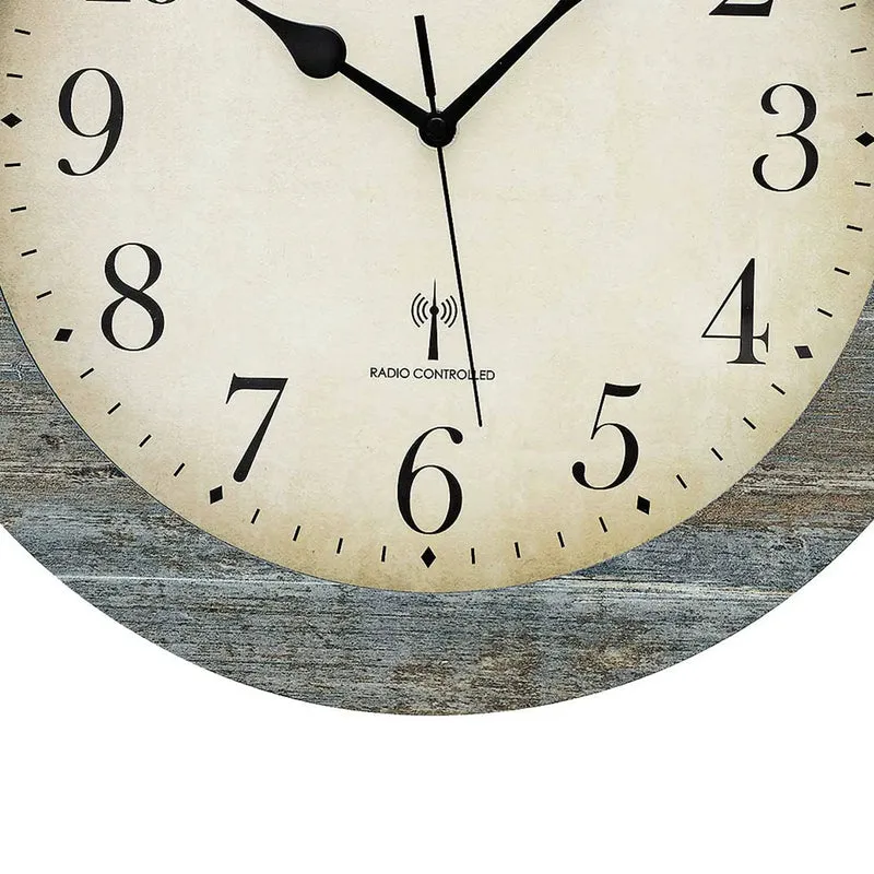 AMS Funk-Wanduhr F5562 Wanduhr Blau-Grau • Funk-Uhrwerk • Mineralglas
