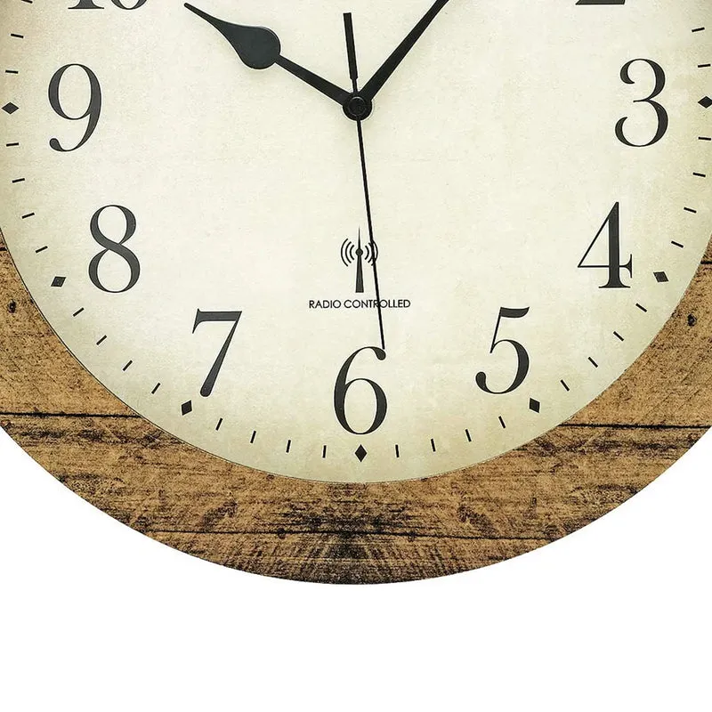 AMS F5560 Wanduhr Nussbaum • Funk-Uhrwerk • Mineralglas