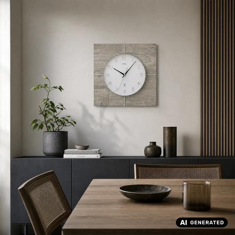 AMS F5547 Wanduhr Betonstruktur • Funkwerk • Mineralglas