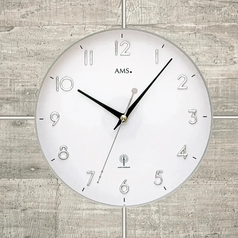 AMS F5547 Wanduhr Betonstruktur • Funkwerk • Mineralglas