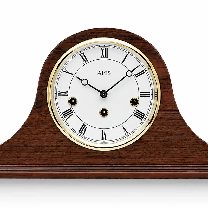 AMS T2193/1 Tischuhr Nussbaum • 8-Tage Westminster Schlagwerk • Nussbaumfurniertes Holzgehäuse