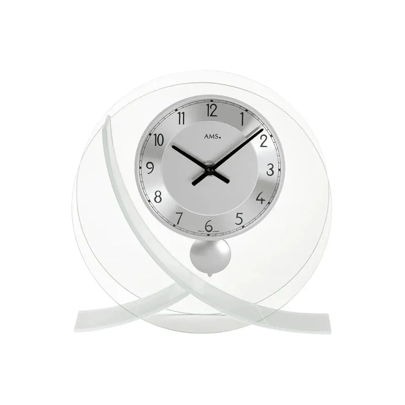 AMS T161 Tischuhr • Quarz-Pendelwerk • Aluminium-Zifferblatt