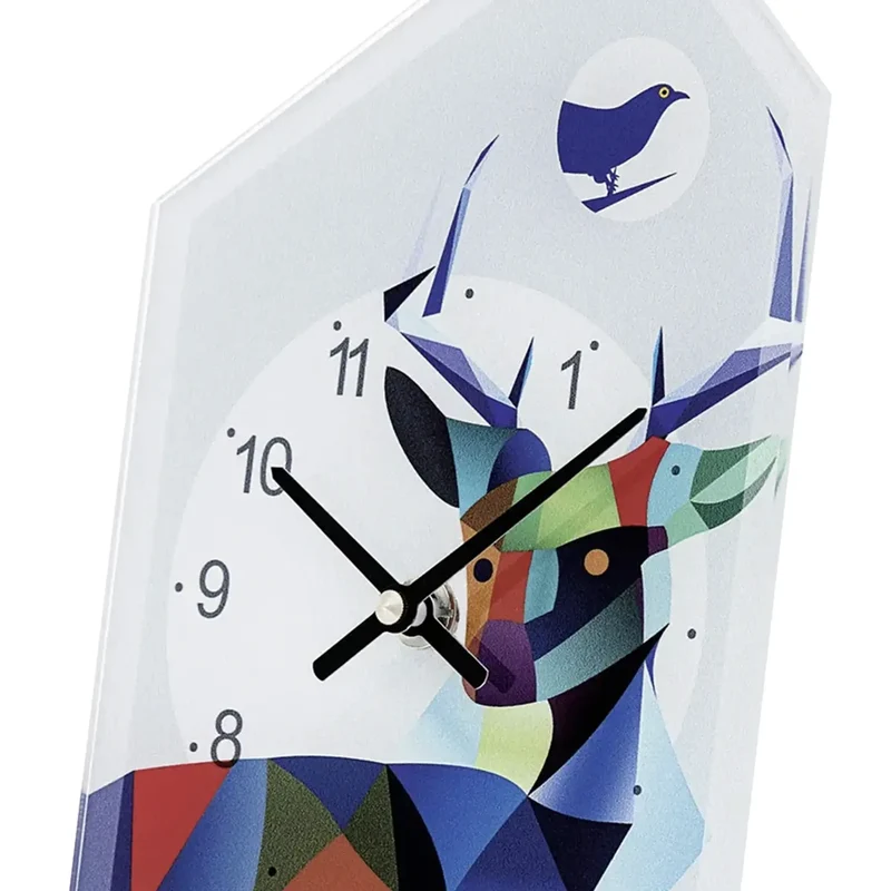 AMS T1252 Tischuhr Blau • Quarzwerk • Hirsch-Design mit Acrylglas