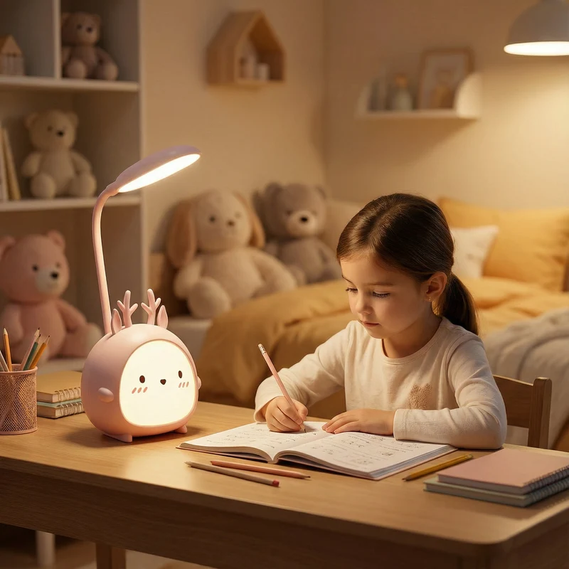 Oplaadbare Kinderlamp met Flexibele Arm en LED-Verlichting – Bureaulamp voor Kinderkamer | Sansoti