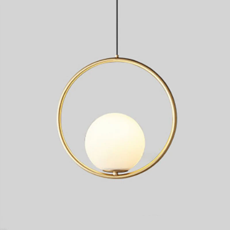 Scandinavische Hanglamp Mia met Gouden Armatuur en Glazen Kap – Moderne Plafondverlichting voor Eetkamer, Slaapkamer en Woonkamer | Sansoti