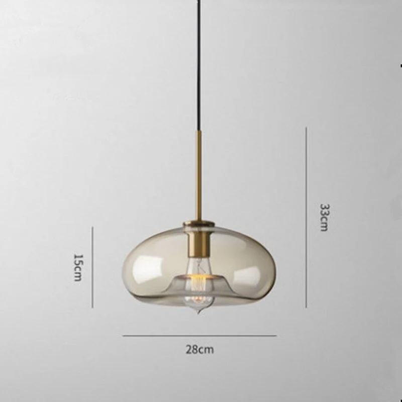 Glazen Hanglamp met Cognackleurige Kap – Stijlvolle Eetkamerverlichting in Verschillende Vormen | Sansoti