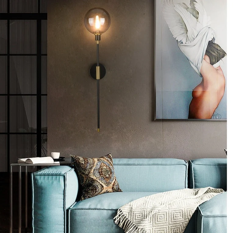 Moderne Glazen Wandlamp – Minimalistische Verlichting met Helder Glas – Beschikbaar in 3 Kapkleuren | Sansoti