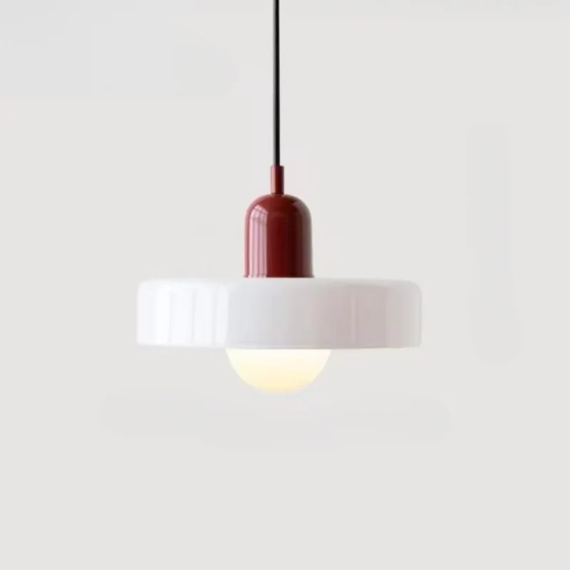 Glazen Hanglamp met Dubbele Kleurkap – Moderne Bauhaus-Stijl Verlichting voor Woon- en Eetkamer | Sansoti