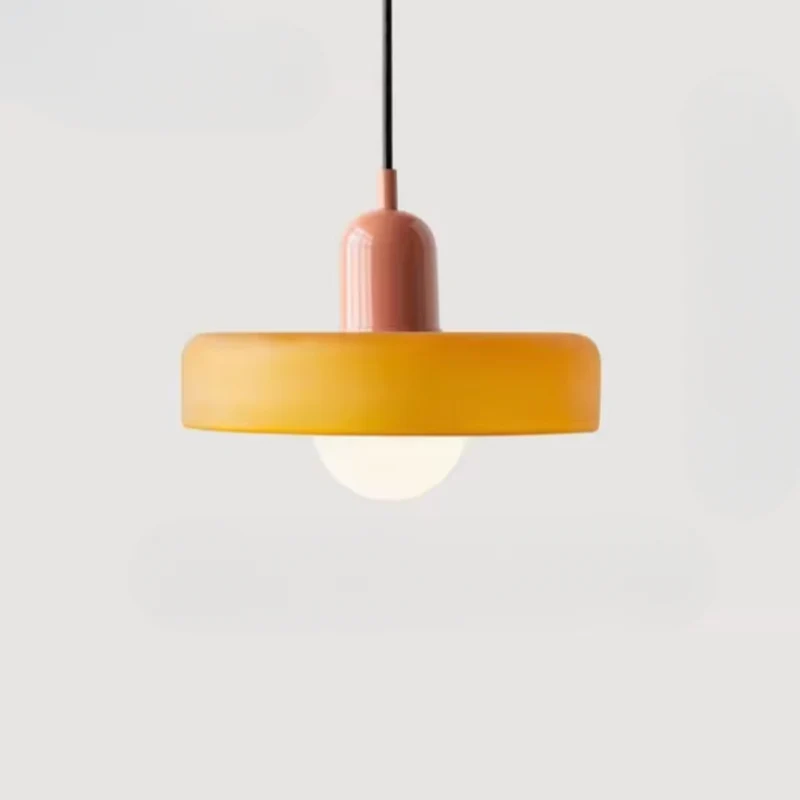 Glazen Hanglamp met Dubbele Kleurkap – Moderne Bauhaus-Stijl Verlichting voor Woon- en Eetkamer | Sansoti
