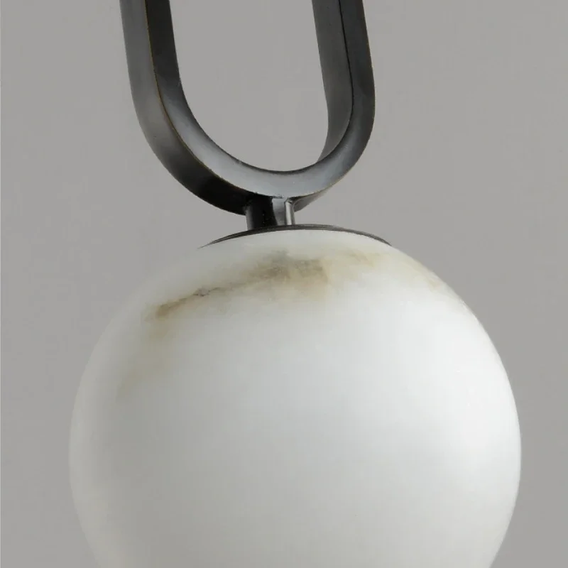 Natuurstenen Marmeren Hanglamp – Luxe Scandinavische Verlichting met Koperen Details | Sansoti