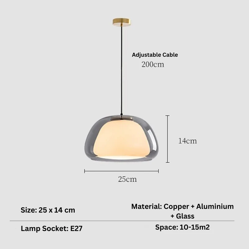 Globe Hanglamp met Gerookte Glazen Bol – Gouden, Zwarte of Transparante Afwerking | Scandinavisch Design | Sansoti